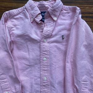 Ralph Lauren pink button down boys shirt.